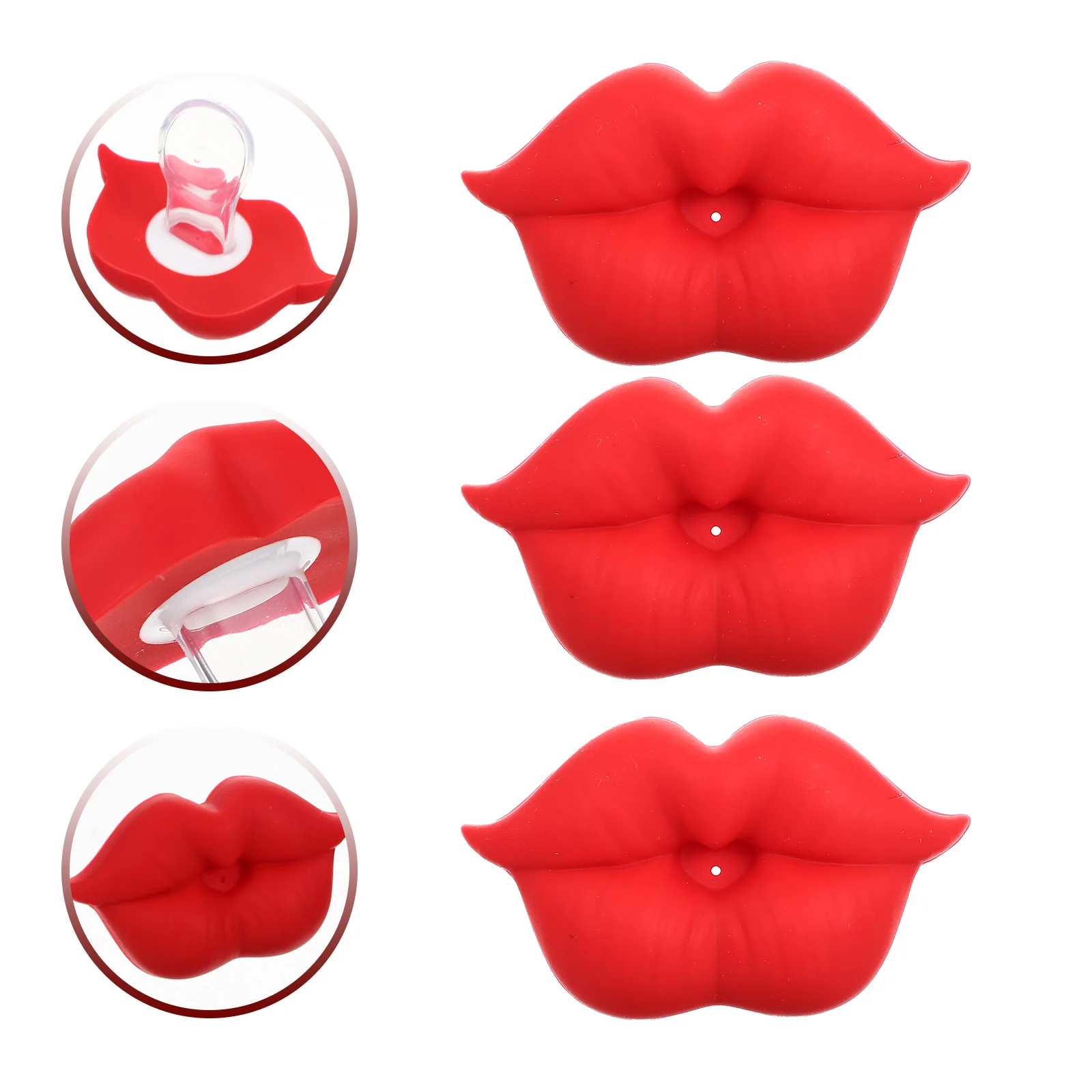 

3 Pcs Silicone Pacifier Lip Funny Infant Comforting Supply Toy Tool Pacifiers Silica Gel Baby