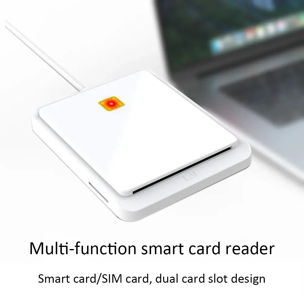 White USB Smart Card Reader for ID Bank SIM Card Cloner