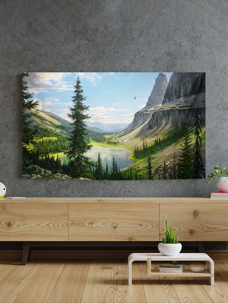 2025 New Oil Painting TV Cover Dustproof Protector Cloth for 55 65 75 86 Inch Wall Mounted L TVs Cusizable Home Decor