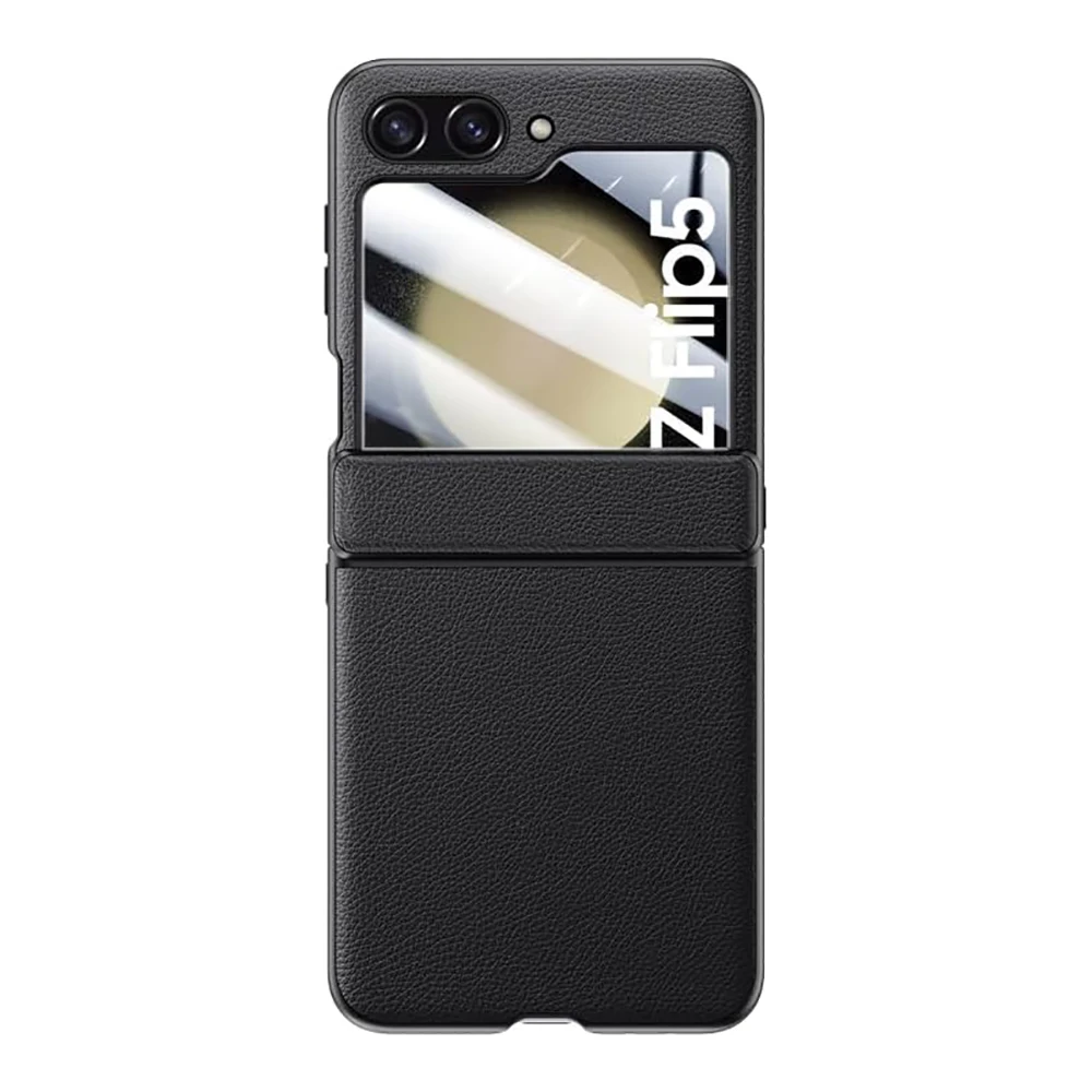 

Кожаный чехол для Galaxy Z Flip 5 с защитой шарниров, встроенной защитной пленкой для экрана, ударопрочный и устойчивый к падениям, ультратонкий чехол для Z Flip 5. Свежий стиль, совместим с чехлом для Samsung Galaxy Z
