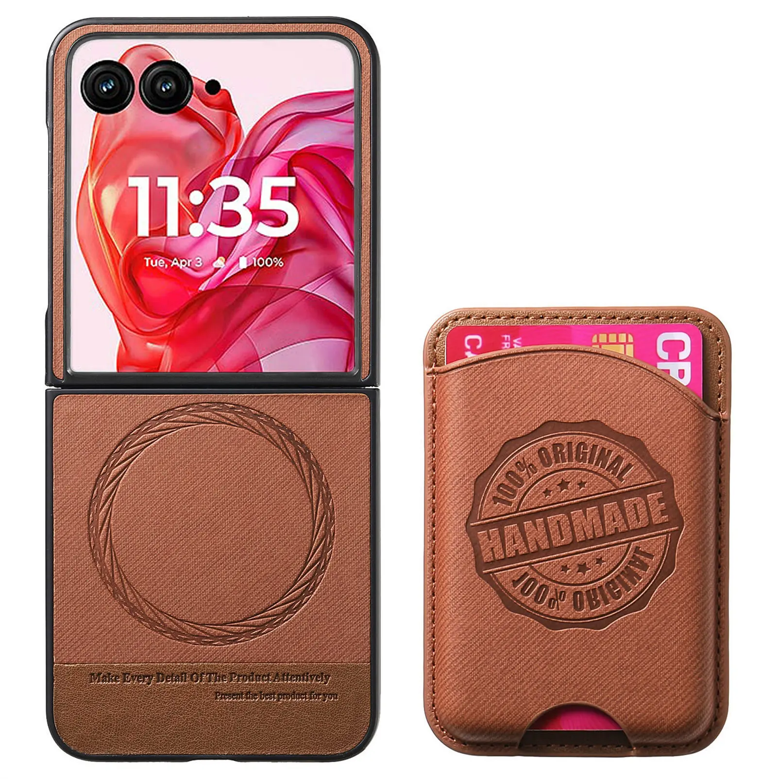 Detachable Magnetic Wallet Case with Card Slots and Magsafe Compatibility