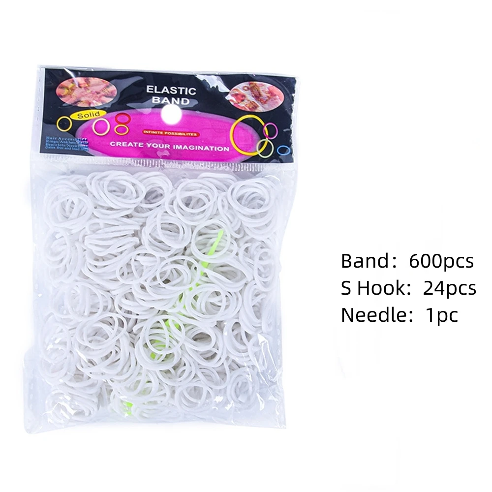 Rainbow Loom Crafting Kit: 600-Piece Rubber Band Refill with Hooks for DIY Jewelry and Accessories