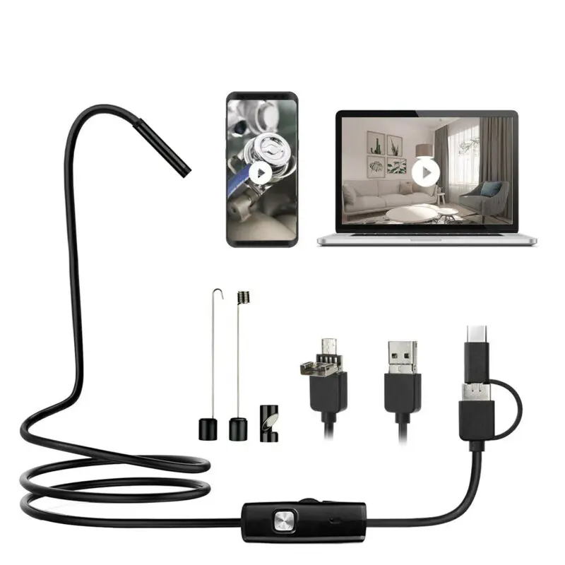 Megapixels HD USB C endoscopio tipo C cámara de inspección de borosco FES 
