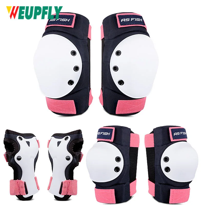 6Pcs Skate Gear Set Elbow Pads Bike Skate Knee Pad Adults Kid Skating  Protection