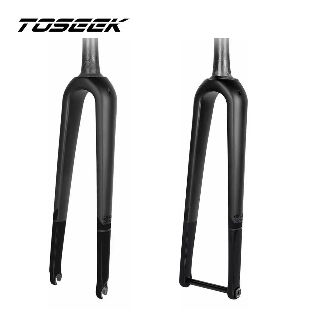 SR SUNTOUR GVX 도로 자전거 포크 700C 50mm 여행, EQ 시스템, 오프로드 자갈 서스펜션 포크 8 TOSEEK 탄소 섬유 도로 자전거 프론트 포크, 자갈 포크, 퀵 릴리스, 9x100mm 스루 액슬, 12x100mm, 700 x 45C