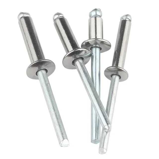 Remaches Pop de aluminio, cabeza de cúpula de piezas, remaches ciegos, vástago de acero, mandril de escape, clavo de tracción, 10-50 M5, M2.4, M3.2, M4, M4.8, M6 - Imagen 3