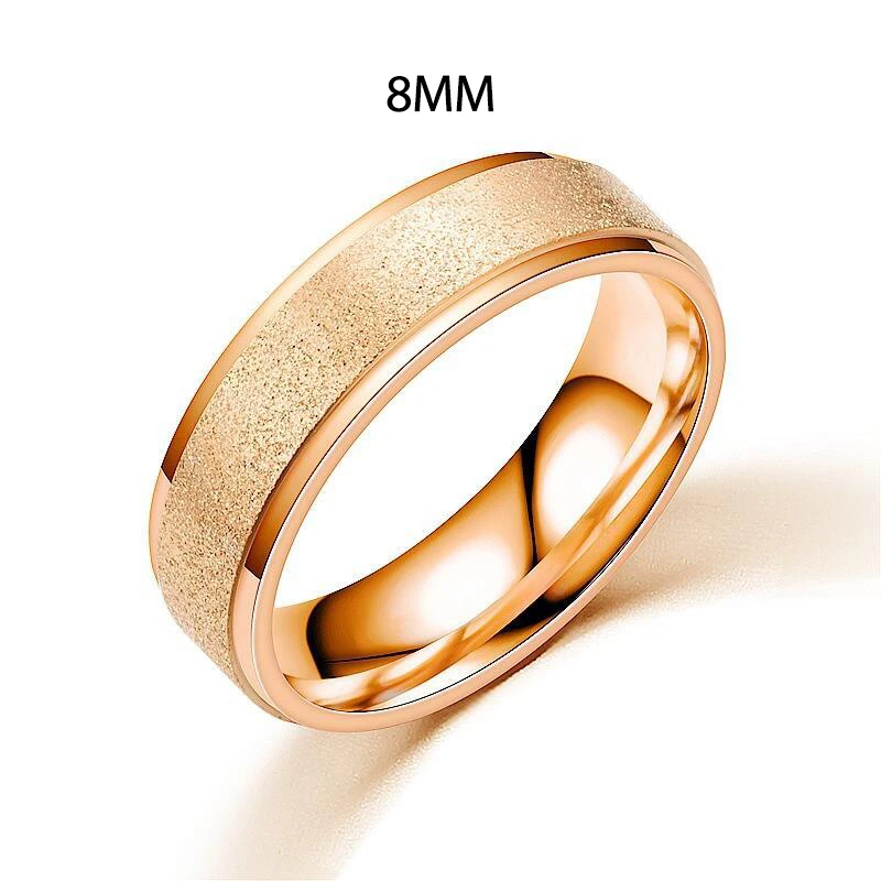 Stainless Steel Matte Frosted Band Ring - Unisex Fashion Jewelry Gift
