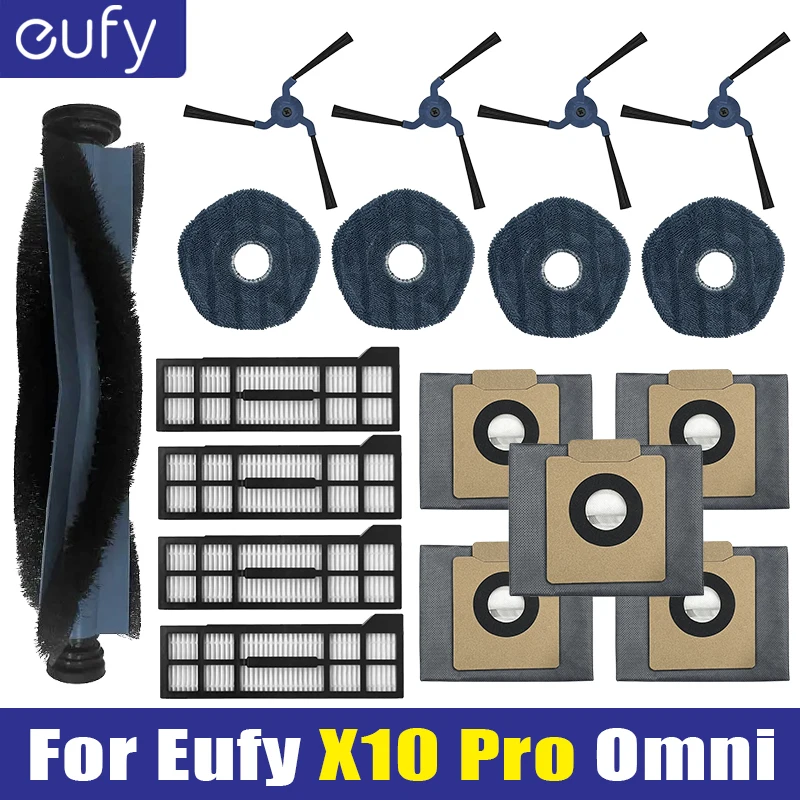 Für Eufy X10 Pro Omni Ersatzteile Zubehör Roller Seite Pinsel Filter Mopp Tuch Lumpen Pads Staubbeutel Staubsauger Teil