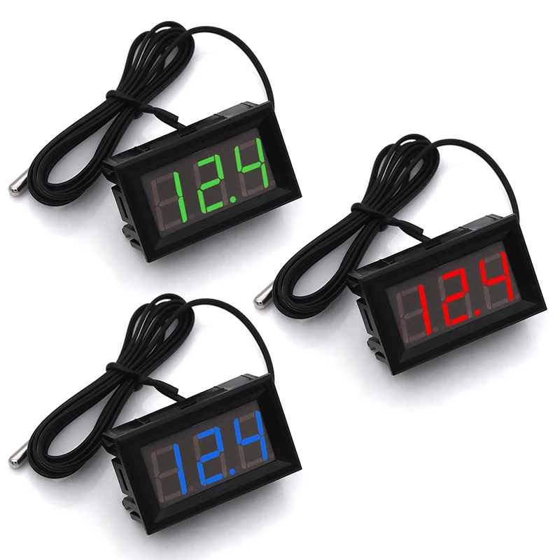 Digital Thermometer 0.56 inch Temperature Sensor Module Meter Detector With Sensors Probe DC 5-12V 0.56