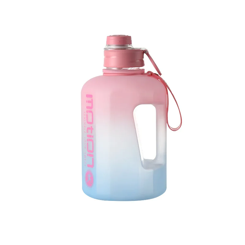 Large Capacity Gradient Sports Water Bottle - Portable Outdoor Fitness Kettle