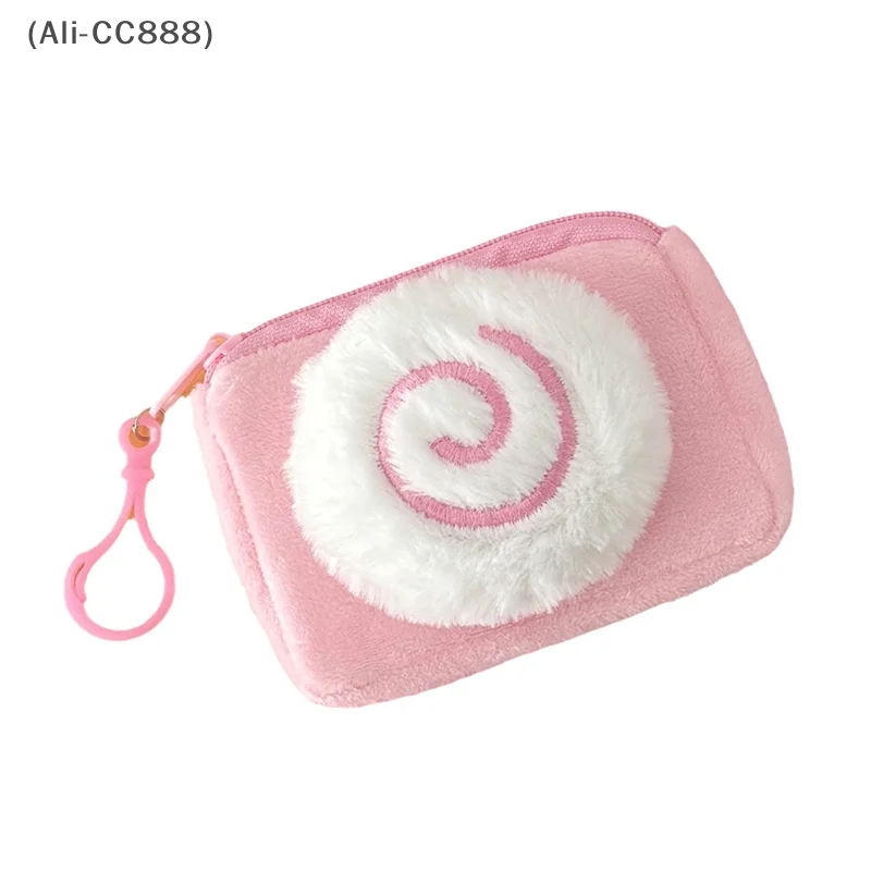 〔CC〕| Cute Kamaboko Cartoon Girl Heart Coin Purse Plush Earphone Bag Coin Organizer Pouch Backpack Charms 5