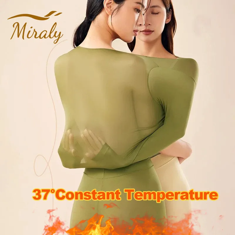 Seamless Thermal Underwear Set Women's Winter Warm Top Long Johns 37&deg;Constant Temperature Thermo Lingerie Thin Thermal Clothing