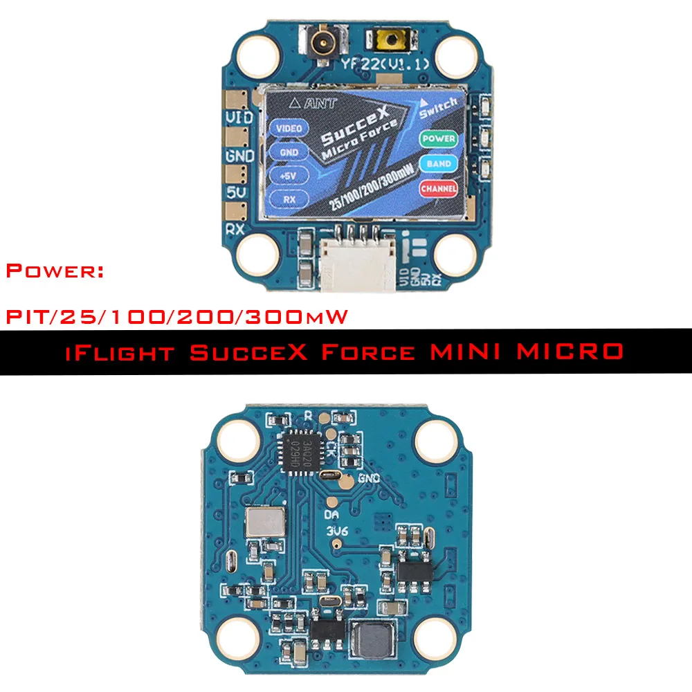 

Flight SucceX-Force Регулируемый 5,8G 300mW 600mW VTX Регулируемый с разъемом MMCX для FPV Mini RC Drone