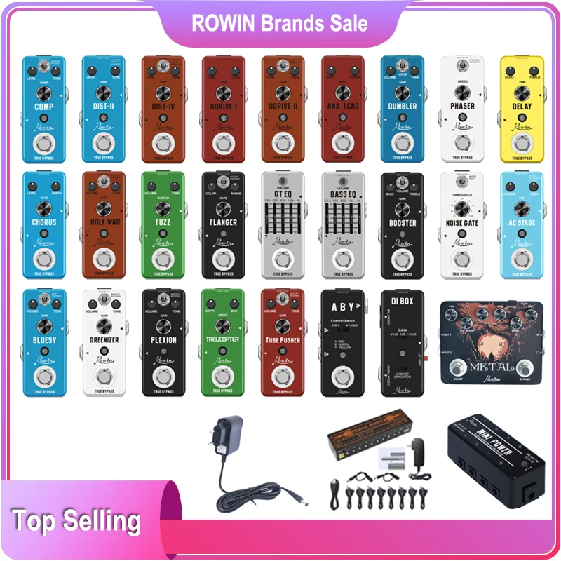 RowinDigitalandAnalogSeriesGuitarPedalOceanVerbHarmonizerMod