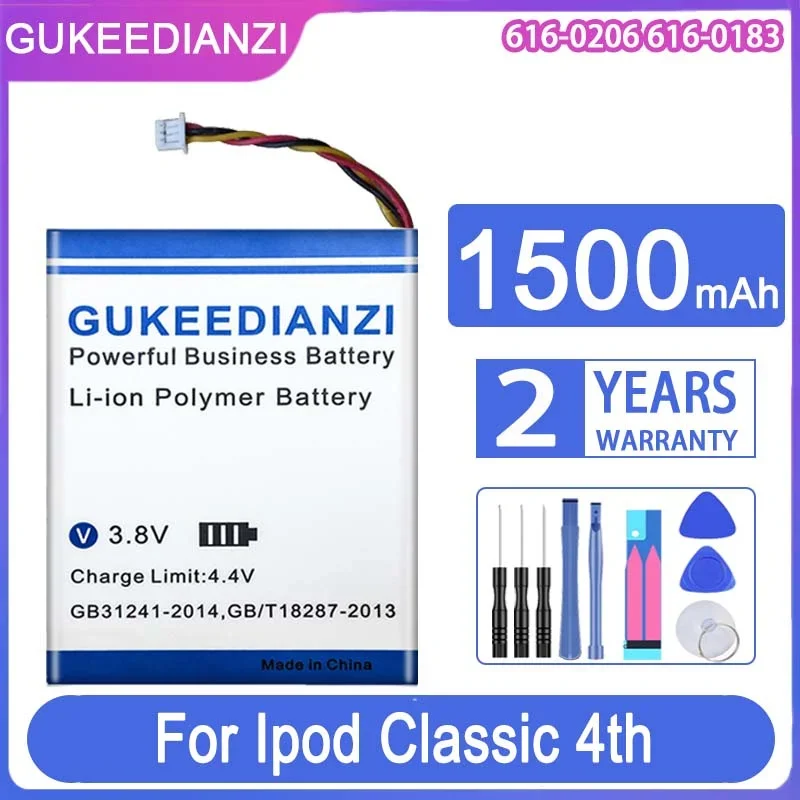 Gukeedianzi Batteria Di Ricambio 616-0206 616-0183 1500Mah Per Apple Ipod Classic 4Th Gen/Photo U2 A1059 20 40Gb