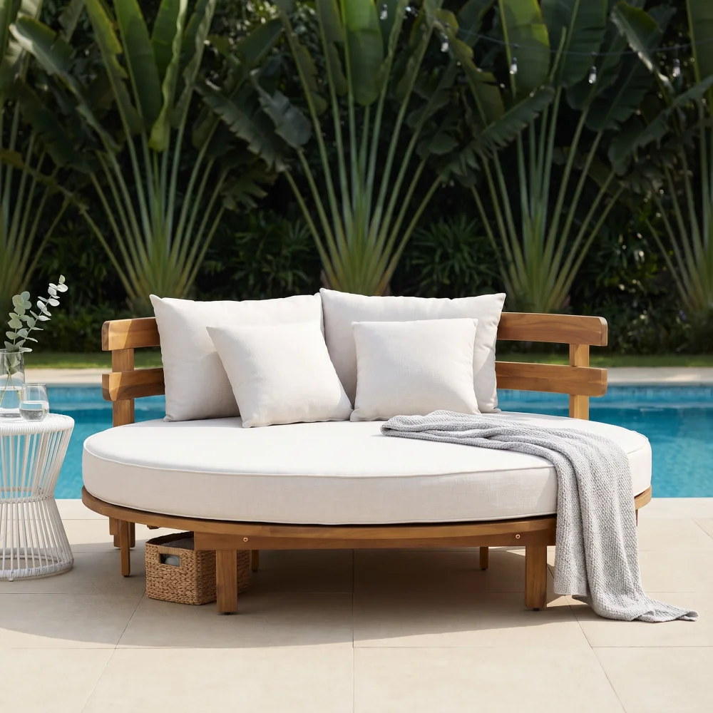 Acacia Wood Round Daybed 3
