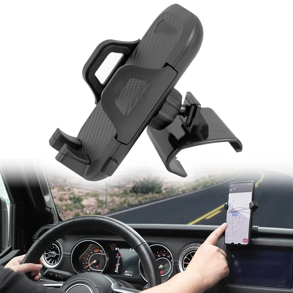 Dashboard Clip-On Phone Mount Holder For Jeep Wrangler JL 2018+ Air Vent Cell Phone Clamp