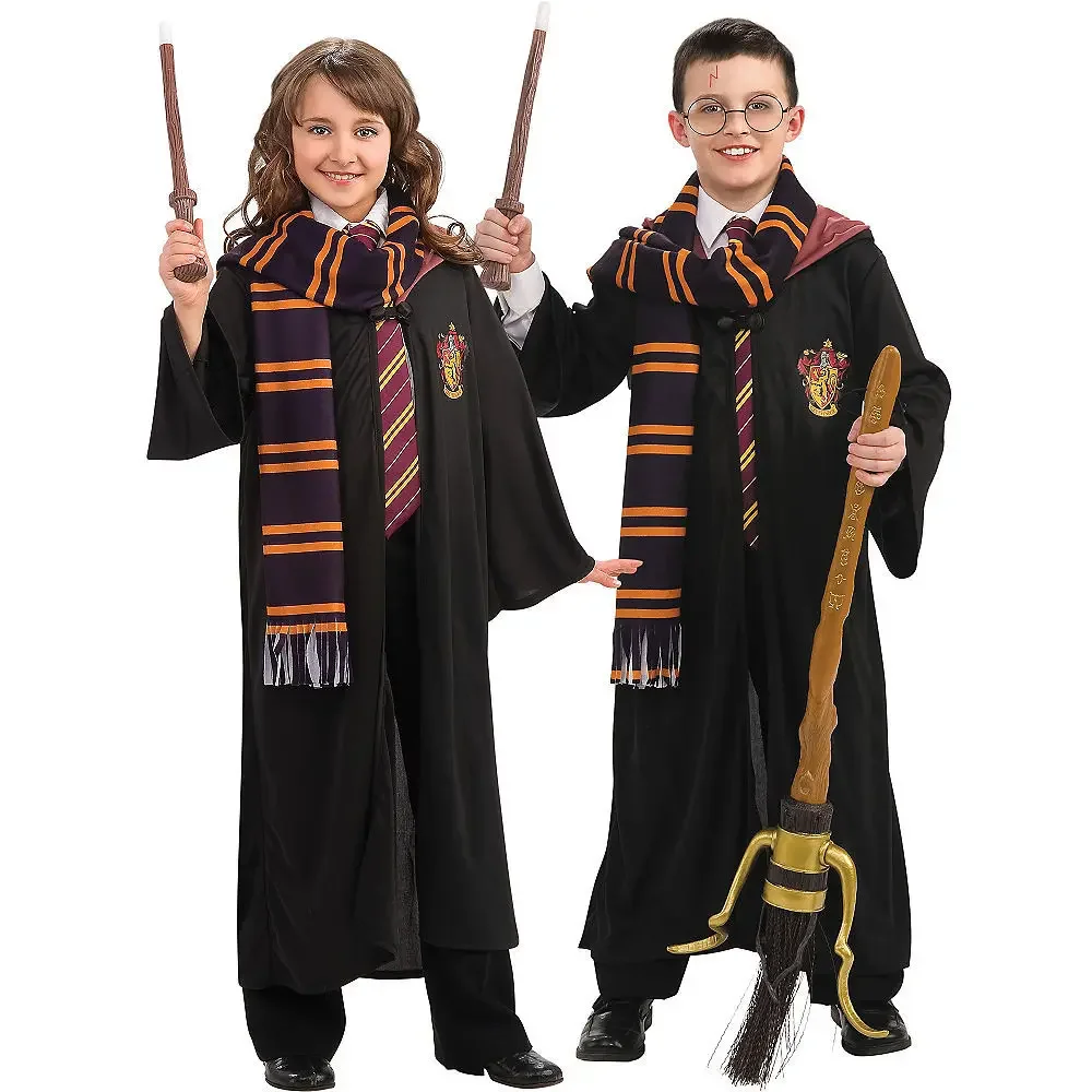 Bambini Harrie Potter Gryffindor Costume Cosplay Magic Robe Cape Gonna Hermione Granger Malfoy Ron Cosplay Vestiti Accessori Regalo