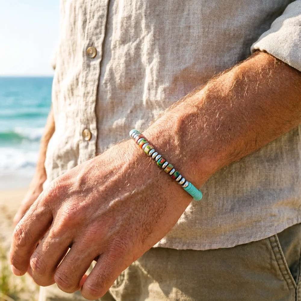 Elegant Unisex Howlite & Hematite Beaded Bracelet – Multicolor Options