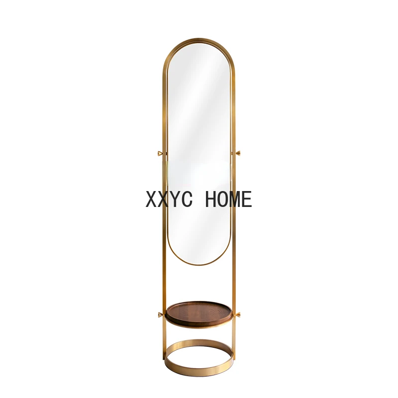 

Nordic Light Luxury Dressing Mirror Full-Length Mirro Brass Mirror Wear Match Full-Length