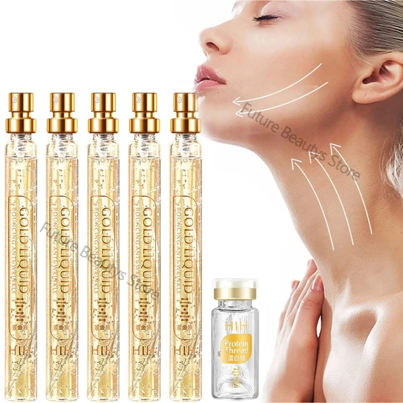 

24K Gold Face Serum Active Collagen Silk Thread Repair Facial Essence Anti-Aging Firming Moisturizing Hyaluronic Skin Care