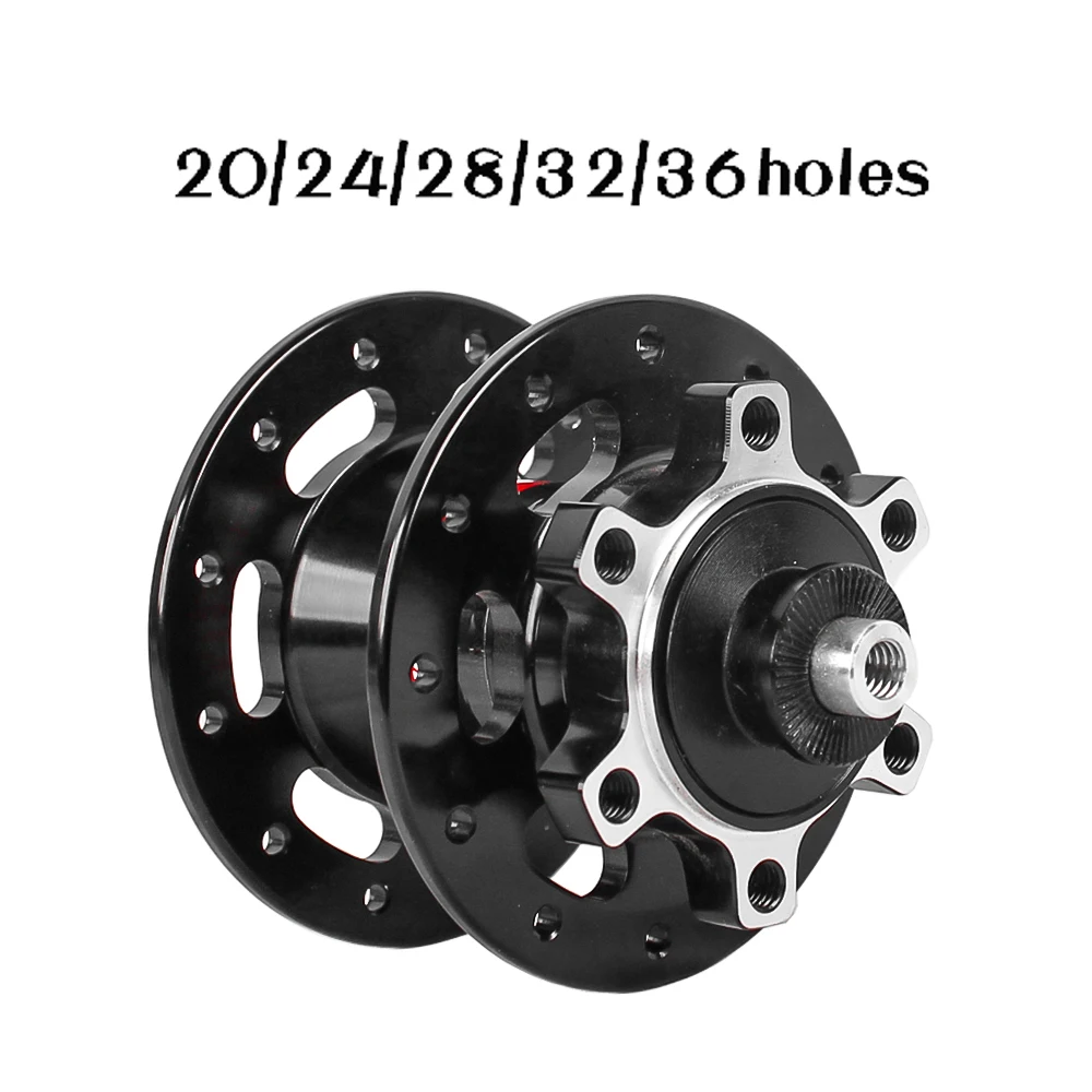 Folding Front Drum 74mm Small Wheel Disc Brake V Brake Aluminum Alloy 2 bearing 20 24 32 36Hole Black and Red Wheel Hub