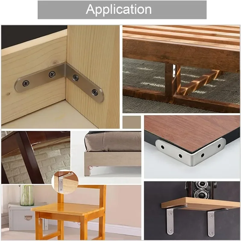 L-Shaped Corner Brackets Metal Corner Braces Drawer Shelf Wall Bracket Fixing Right Angle Corners Brace Furniture Hardware