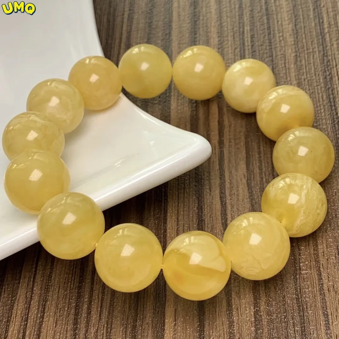 

Fu Xi Natural Amber Honey Wax Bracelet Hand Chain Chicken Oil Yellow Old Buddha Beads 108 Sweater for Men and Women