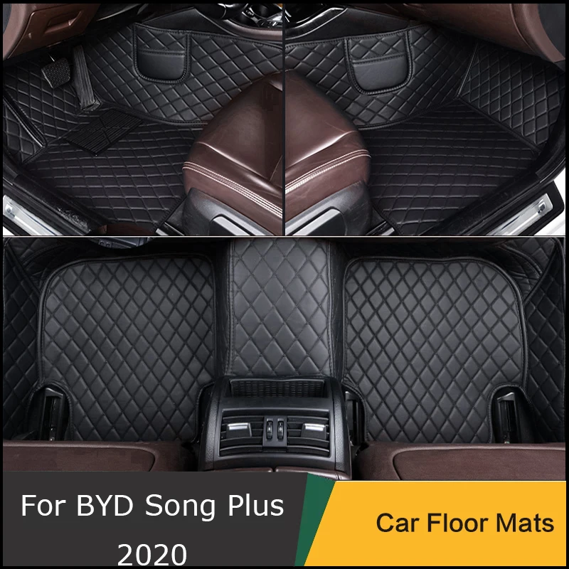 

For BYD Song Plus 2020 Car Floor Mats Trunk Mat Waterproof Non-slip Foot Pad Fully Surrounded LHD RHD Drive Car Accessory