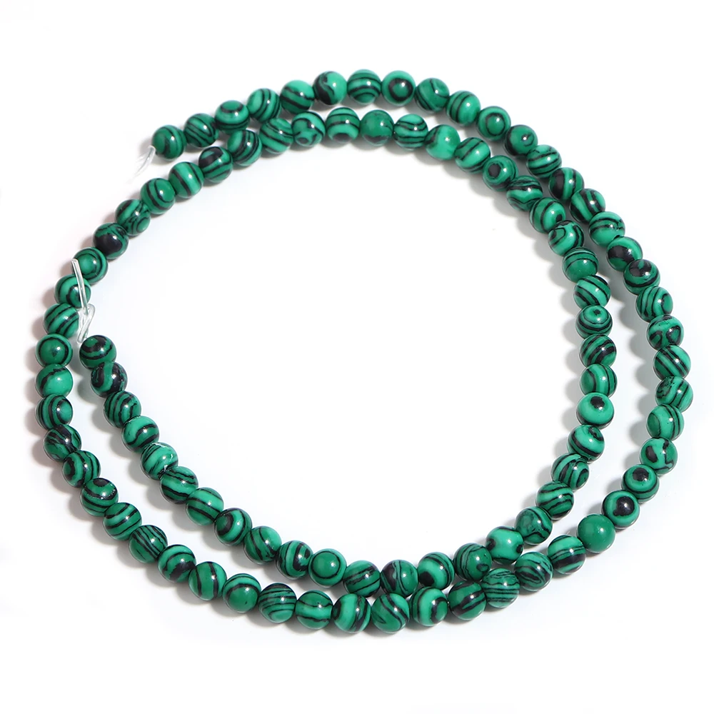 4 6 8 10 12 mm grüne Malachit-Steinperlen, Natursteinperlen, runde lose Distanzperlen für Schmuckherstellung, DIY-Armband, Halskette – Detail 6
