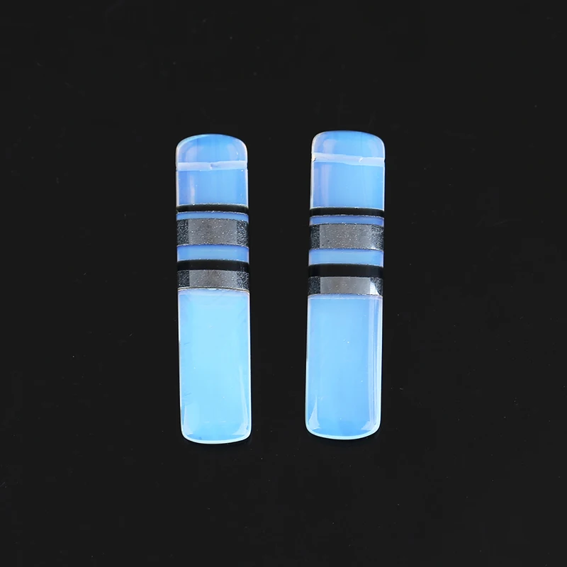 New Design Semiprecious Stones Jewelry Hematite,Obsidian,Opalite Intarsia Earring Beads 38x9x4mm 8g