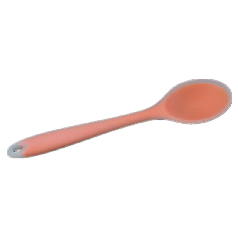 Silicone Serving Spoons Heat Resistant Non-Stick Kitchen Utensils 8 inches 1pc Semi-transparent Colorful with Hanging Hole