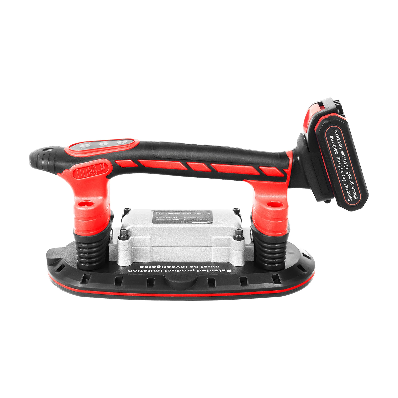 21V 2000mAh Handfliesenvibrationsgerät 6-stufig Einstellbare Fliesenverlegemaschine Elektrischer Vakuum-Saugnapf Zwei Akkus – Detail 11
