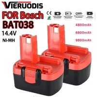 9800mAh 6800mAh 4800mAh 14.4V Battery For BOSCH BAT038 BAT040 BAT140 BAT159 BAT041 GSR 2607335264 14.4 Volt screwdriver battery 1