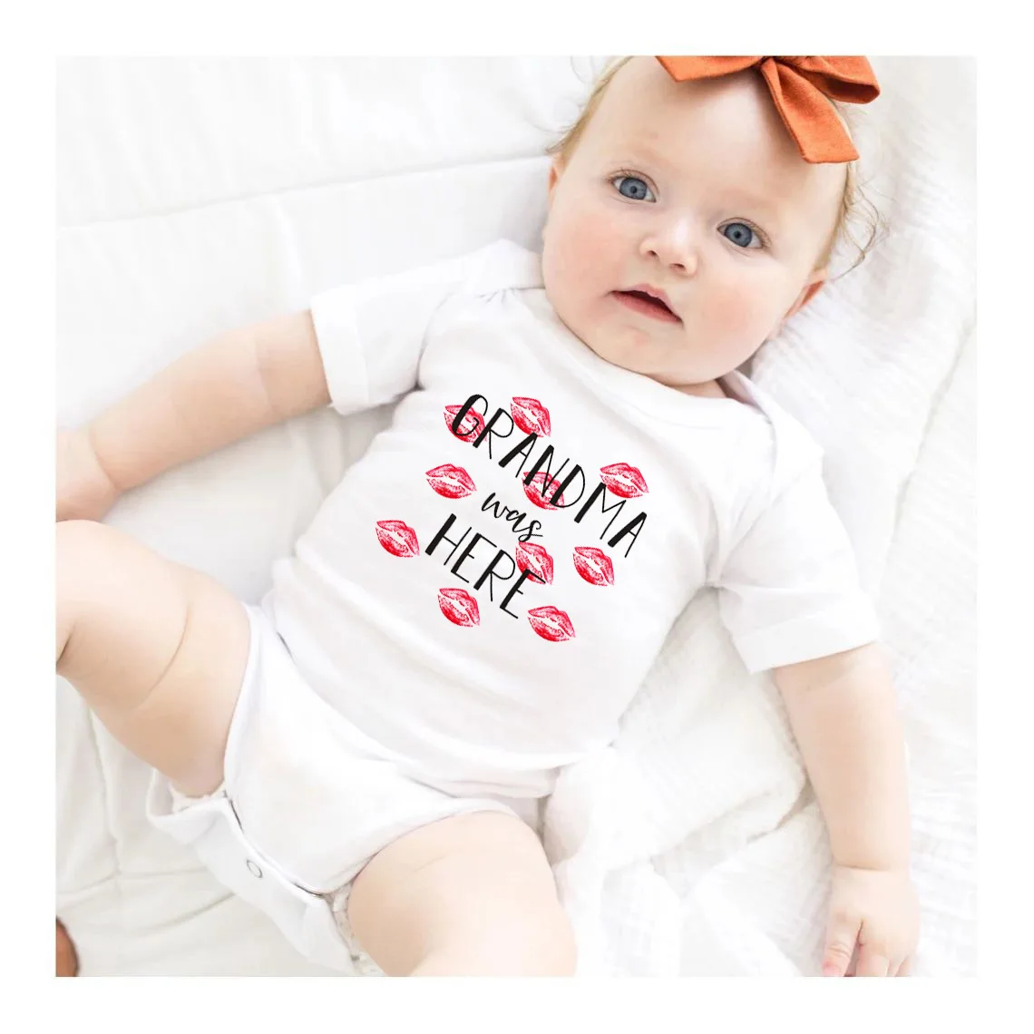 Grandma Was Here Bodysuit Cute Baby Clothes Infant Jumpsuit Cotton Boys Girls Short Sleeve Rompers Toddler Body Outfits 2