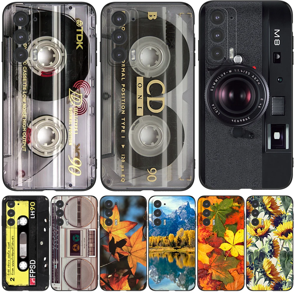 Per Motorola Edge 20 Lite Pro 5G Edge Case Cover Posteriore Del Telefono Edge 20 Custodia In Silicone Nero Tpu Retro Old Tape Cassette