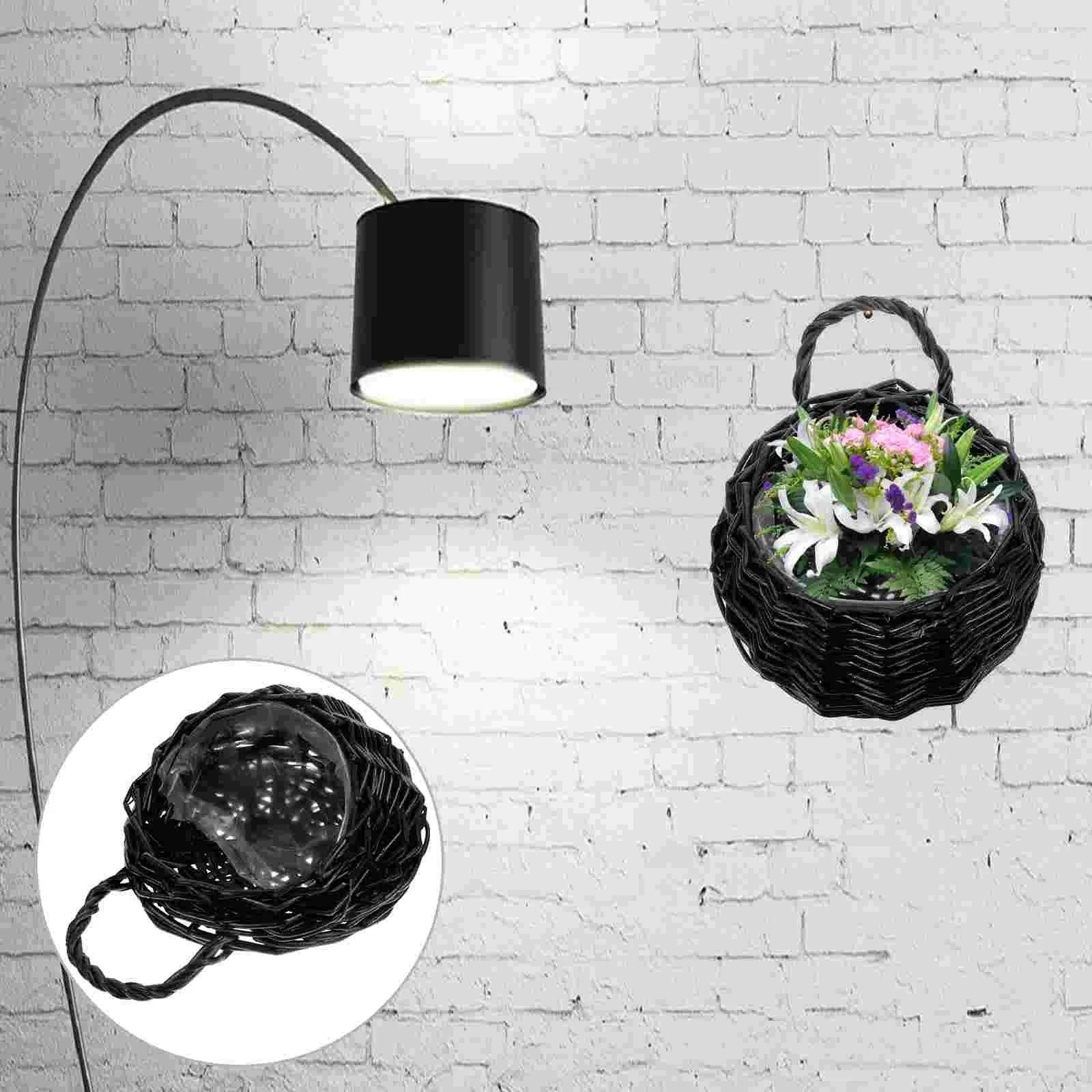 

Woven Retro Vintage Storage Baskets Wall Hanging Flower Pot Wicker Weaving Flower Pot for
