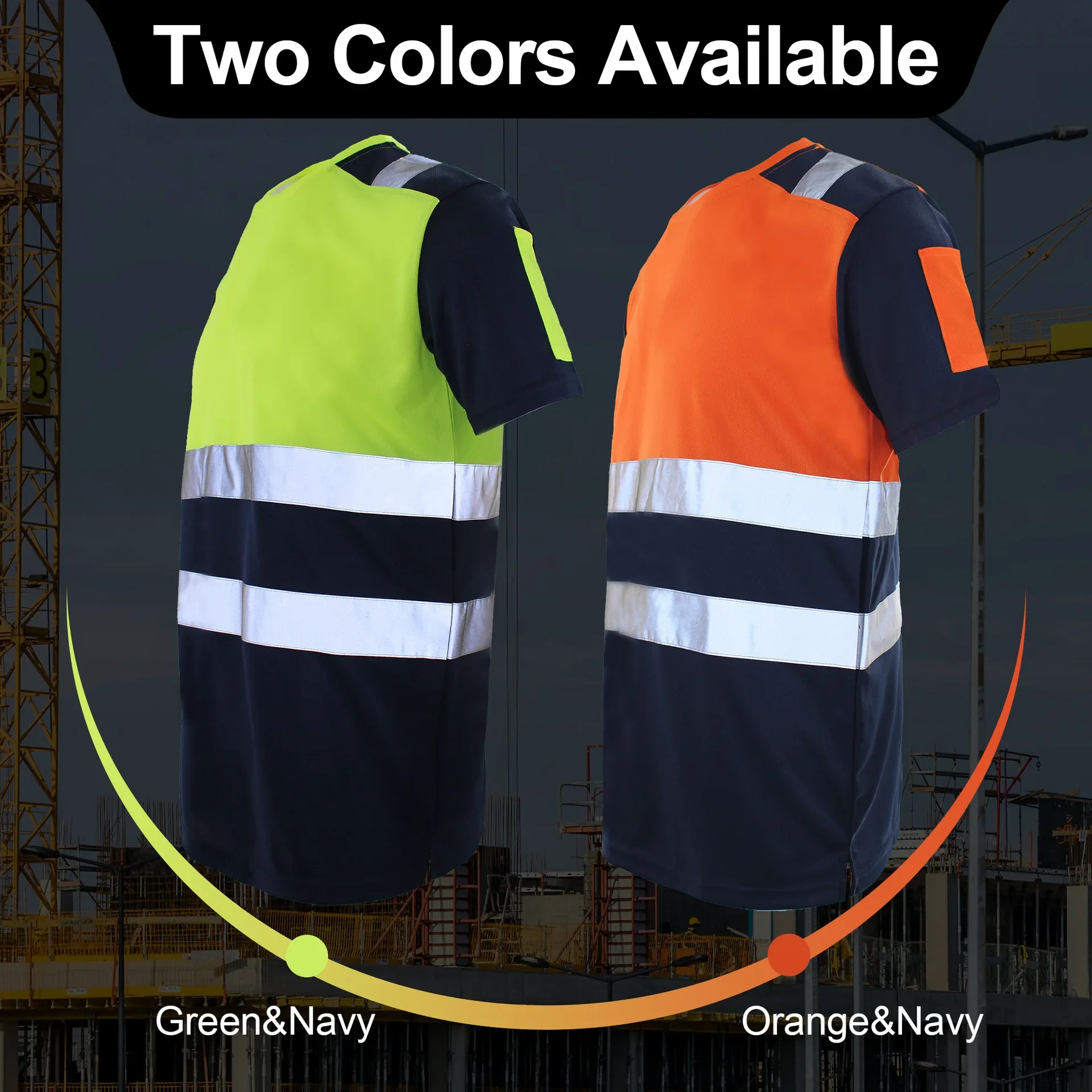 Summer Work Shirt Breathable Quick Drying Sweat Wicking High Visibility Oversized