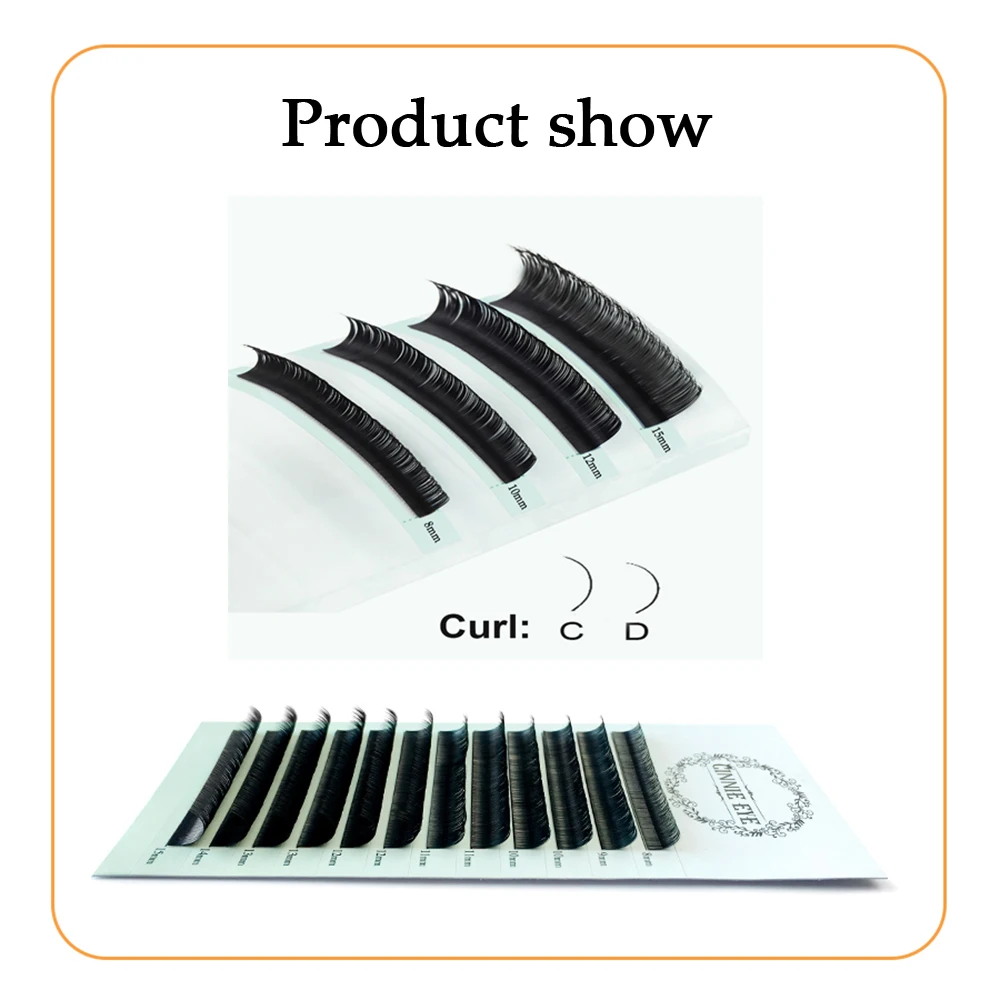 Description Picture 3 of itemIndividual Classic Mink Hair Fake Eyelash Ellipse Flat Lash Extensions Silk Natural Lash Extension Split Tips DIY Lash Mix