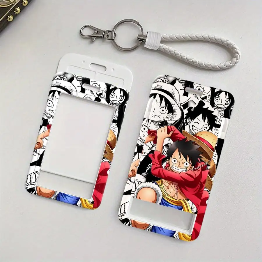 1 Stück Kartenhalter, einziehbarer Kreditkartenhalter, Halter für Kinderbus-Karten mit Umhängeband, Ausweishülle, Bankausweis-Etui, One Piece Luffy – Detail 5