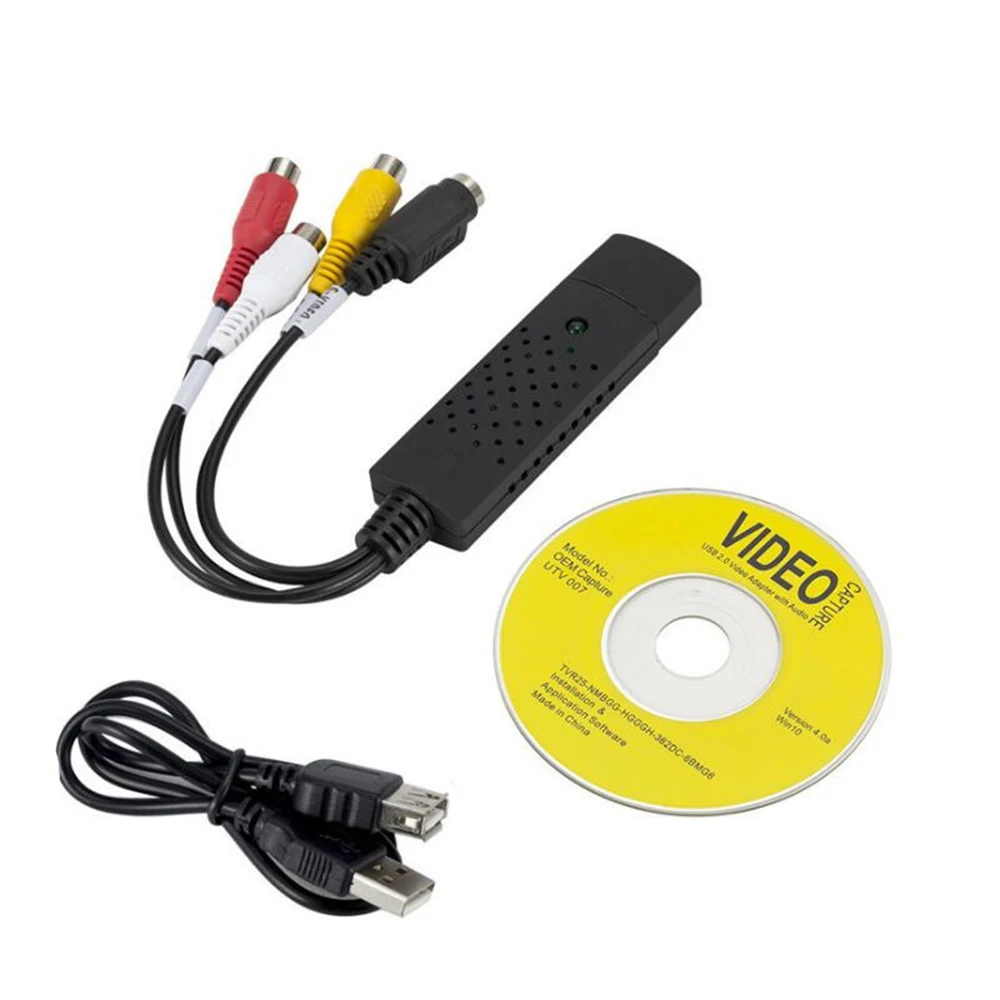 

USB 2.0 VHS To DVD Converter Convert Analog Video To Digital Format Audio Video DVD VHS Record Capture Card Quality PC Adapter