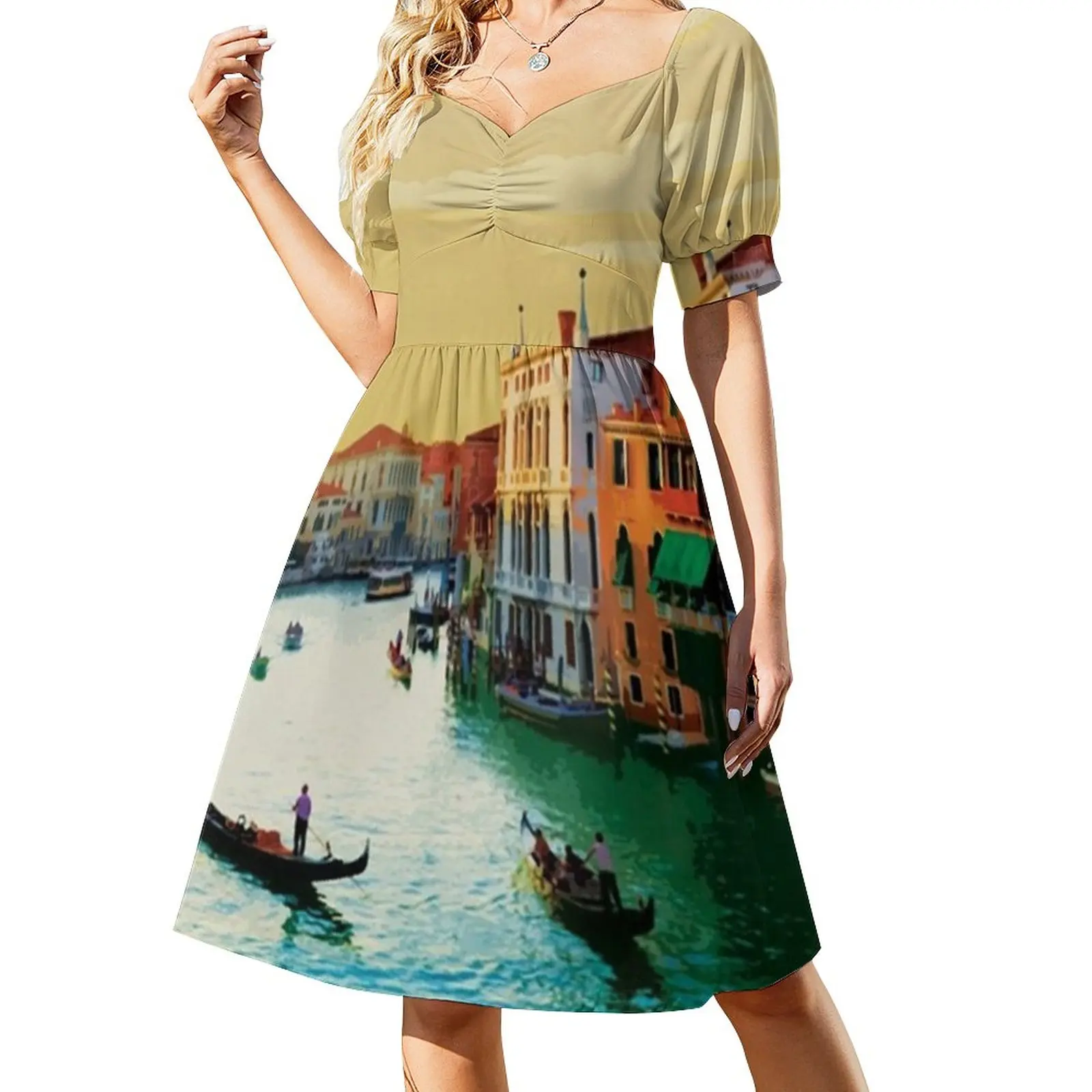 

Женское платье без рукавов, длинное платье для путешествий в Венеции