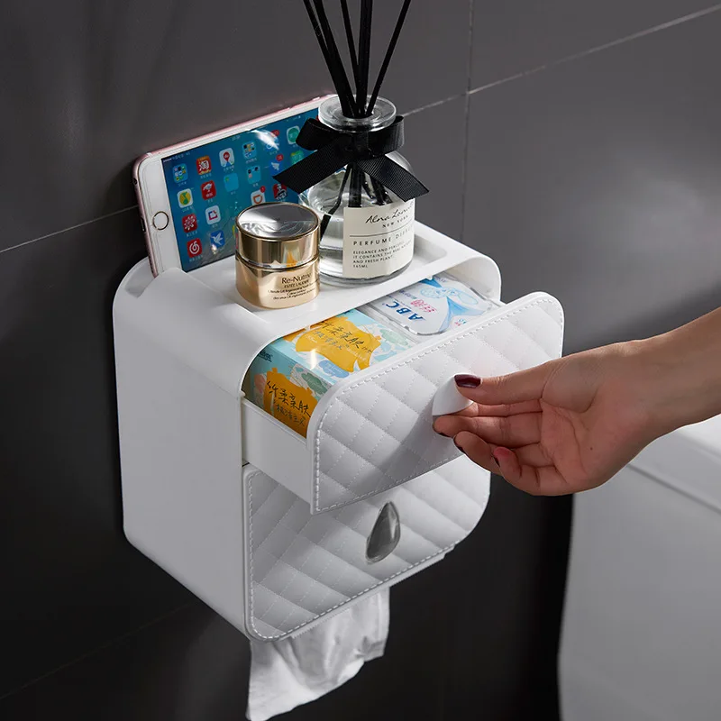 

Toilet Roll Holder Waterproof Paper Towel Wall Mounted Wc Stand Case Tube Storage Box Bathroom Accessories