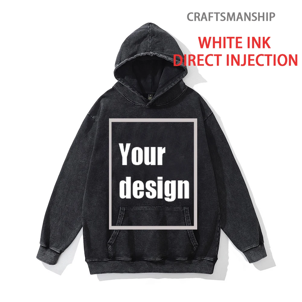 

Hoodies Custom Link Custom Your Logo White Ink Direct Injection Sweatshirt