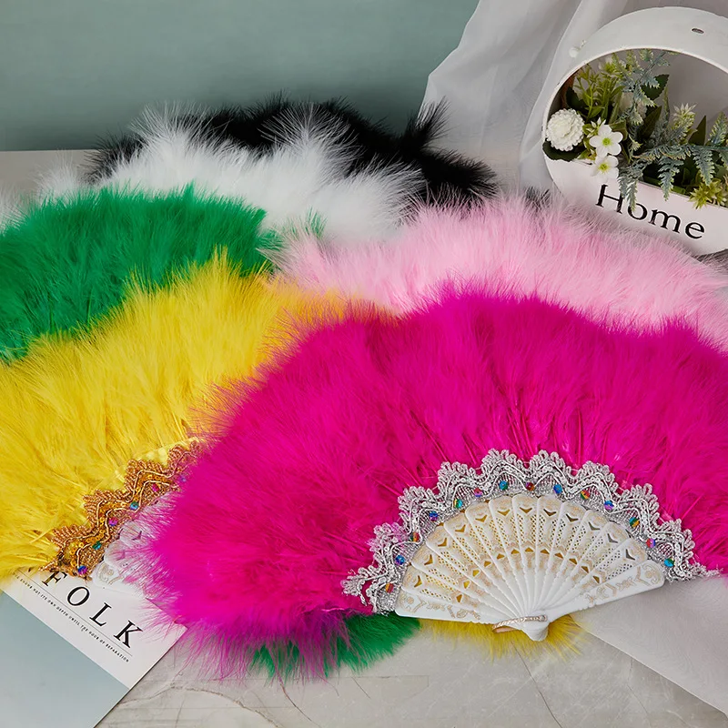 Doppelseitige Feder Fan Europäischen Gericht Halten Fan Hochzeit Braut Dekoration Bühne Dance Fan Fotografie Prop Hochzeit Liefert – Detail 14