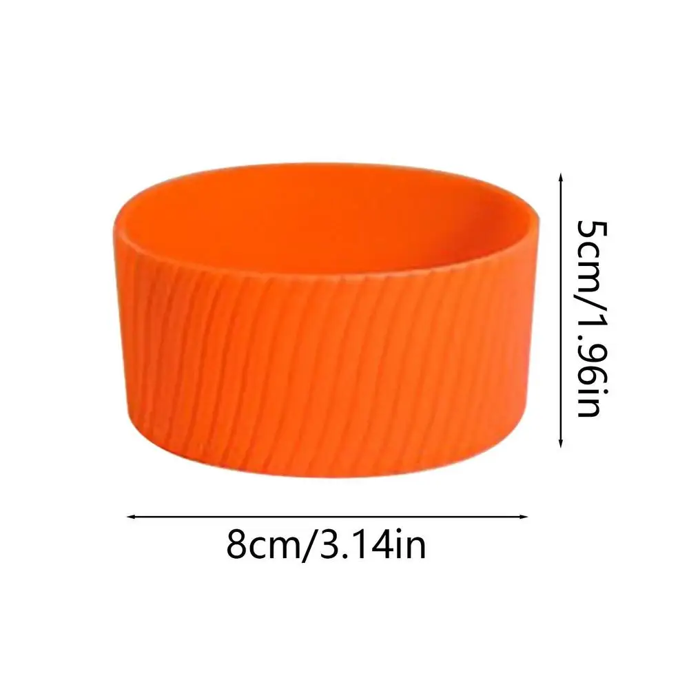 Silicone world 6CM Silicone Heat Insulated Cup Sleeve Stripes Non-slip  Wraps For Glass Cup Sleeve Water Bottle Kettle Cover - AliExpress