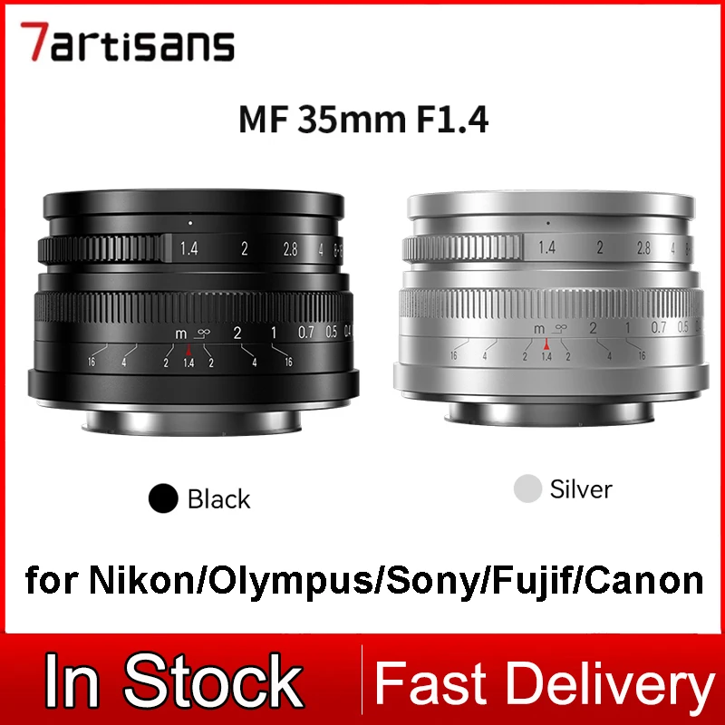 

7artisans 35 мм F1.4 Mark II APS-C Prime объектив для Sony E A6600 6500 Fuji XF Canon EOS-M M50 Micro 4/3 Nikon Z Mount