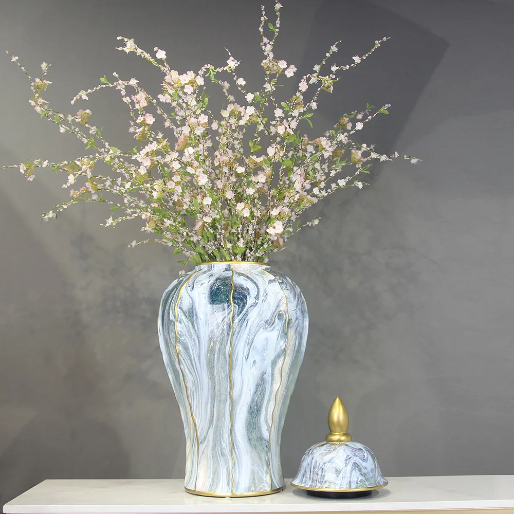 European style gold painted general jar home, foyer, living room, tabletop, dry flower and ceramic decoration 3