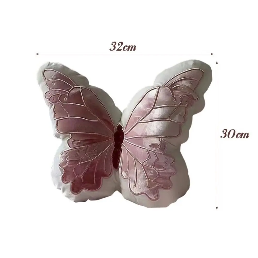 Plush Toys Butterfly Pillow Throwing Pad Short Plush Cushion Cute Girl Pink Toy for Bedroom Sofa Home Decoration Home Textile Cushion