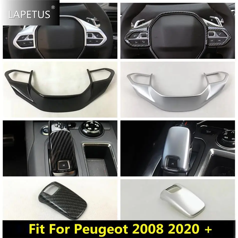 

Steering Wheel Decor Frame / Gear Shift Head Knob Decor Cover Trim For Peugeot 2008 2020 - 2022 Matte / Carbon Fiber Accessories